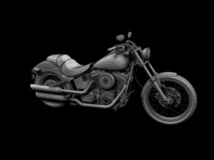 harleydavidson fxs softail blackline 2012 Modèle 3D