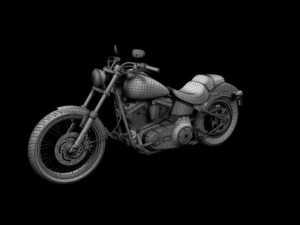 harleydavidson fxs softail blackline 2012 3D Model