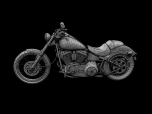 harleydavidson fxs softail blackline 2012 Modèle 3D