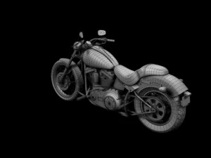 harleydavidson fxs softail blackline 2012 3D Model