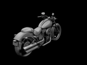 harleydavidson fxs softail blackline 2012 3D Model