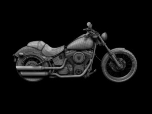 harleydavidson fxs softail blackline 2012 Modèle 3D