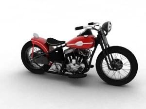 harley davidson wla bobber 1945 Modelo 3D