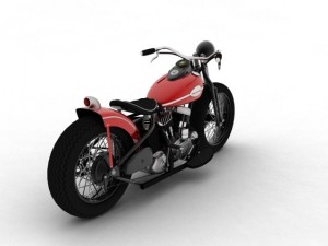 harleydavidson wla bobber 1945 Model 3D