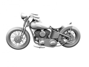 harleydavidson wla bobber 1945 Model 3D