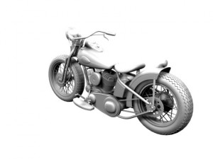 harleydavidson wla bobber 1945 Model 3D