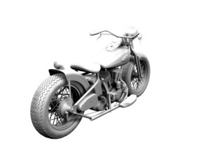 harleydavidson wla bobber 1945 Model 3D