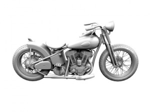 harleydavidson wla bobber 1945 Model 3D