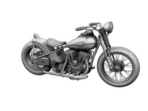 harleydavidson wla bobber 1945 3D Model