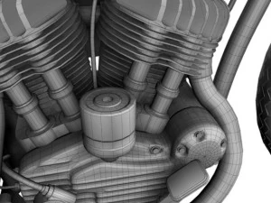harleydavidson wla bobber 1945 3D Model