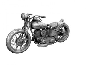 harleydavidson wla bobber 1945 Model 3D