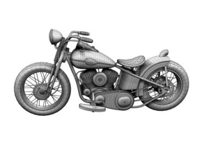 harleydavidson wla bobber 1945 3D Model