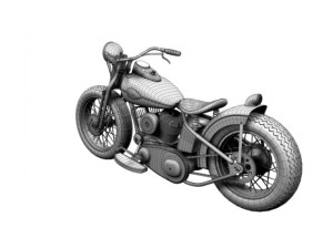harleydavidson wla bobber 1945 Model 3D