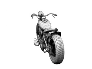 harleydavidson wla bobber 1945 3D Model