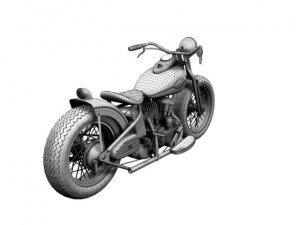 harleydavidson wla bobber 1945 Model 3D
