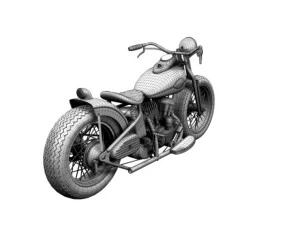 harleydavidson wla bobber 1945 3D Model