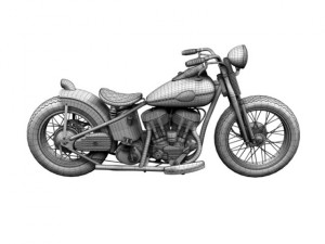 harleydavidson wla bobber 1945 Model 3D