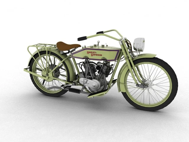 harleydavidson 11j 1915 3D Model .c4d .max .obj .3ds .fbx .stl .blend 