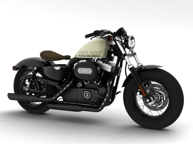 harleydavidson xl1200 sportster fortyeight 2014 3D Model .c4d .max .obj .3ds .fbx .stl .blend 