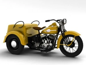 carro de serviço harley davidson 1942 Modelo 3D
