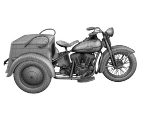 harleydavidson servicar 1942 3D Model