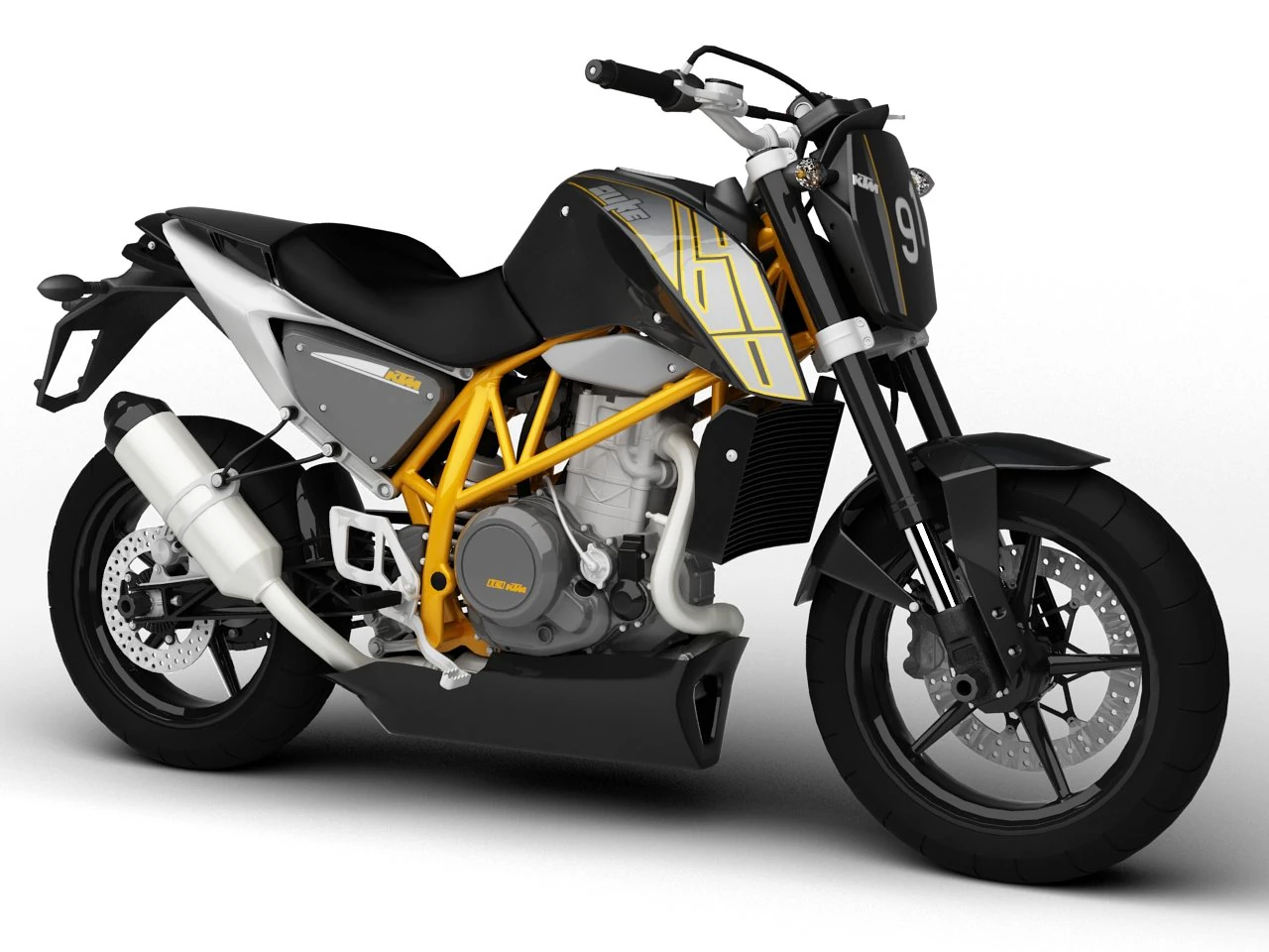 ktm 690 duke track 2014 3D Model .c4d .max .obj .3ds .fbx .stl .blend