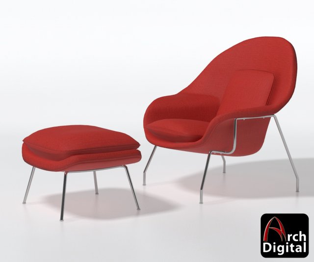 saarinen womb chair 3Dモデル .c4d .max .obj .3ds .fbx .stl .blend 