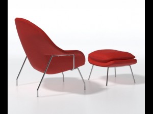 saarinen womb chair 3Dモデル