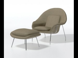 saarinen womb chair 3Dモデル