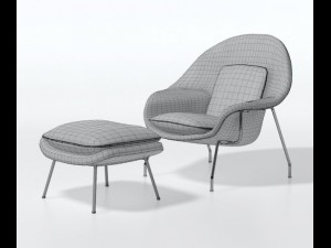 saarinen womb chair 3Dモデル
