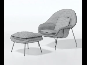 saarinen womb chair 3D Model