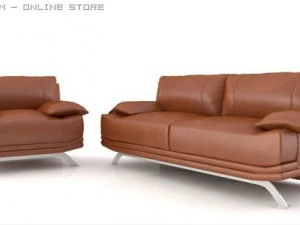 wilcox leather chairs 3D Model