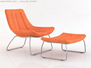 ola chair and ottoman Modelo 3D