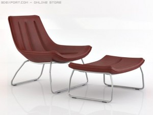 ola chair and ottoman 3Dモデル