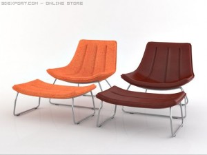 ola chair and ottoman 3Dモデル
