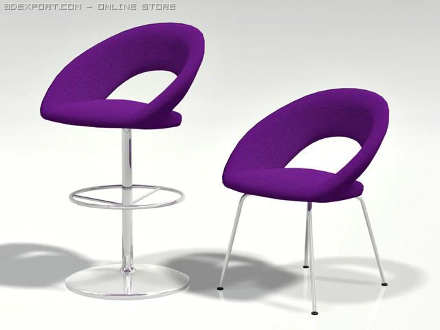 nina chair and stool 3D Model .c4d .max .obj .3ds .fbx .stl .blend