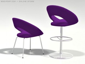 nina chair and stool 3D Модель