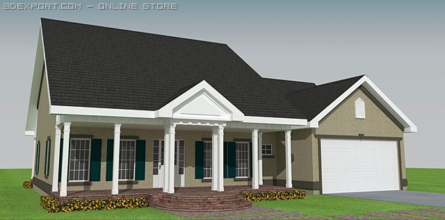 country style house 004 Modèle 3D .c4d .max .obj .3ds .fbx .stl .blend 