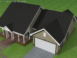 country style house 004 Modèle 3D