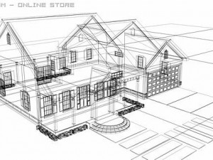 country style house 004 Modèle 3D