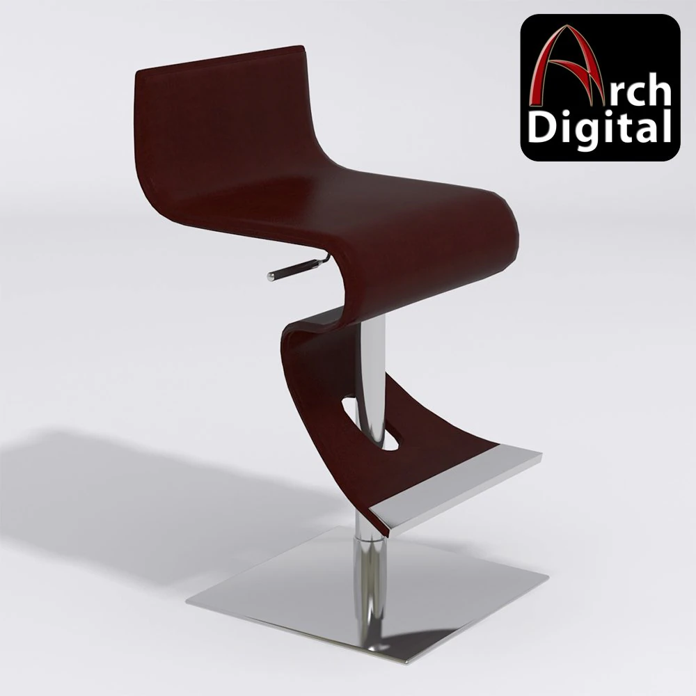 boston bar stool 3D Model .c4d .max .obj .3ds .fbx .stl .blend 