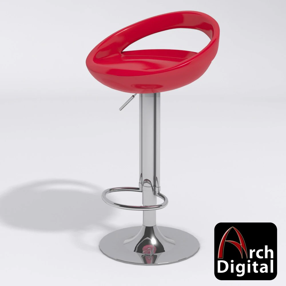hydraulic lift bar stool 3D Model .c4d .max .obj .3ds .fbx .stl .blend 