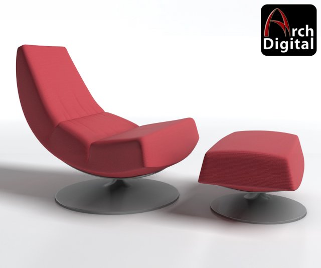 olivier chair and ottoman 3Dモデル .c4d .max .obj .3ds .fbx .stl .blend 