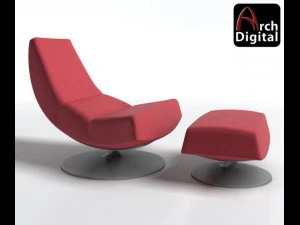olivier chair and ottoman 3D Model