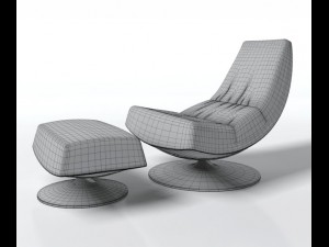 olivier chair and ottoman 3Dモデル
