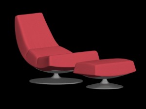 olivier chair and ottoman 3Dモデル