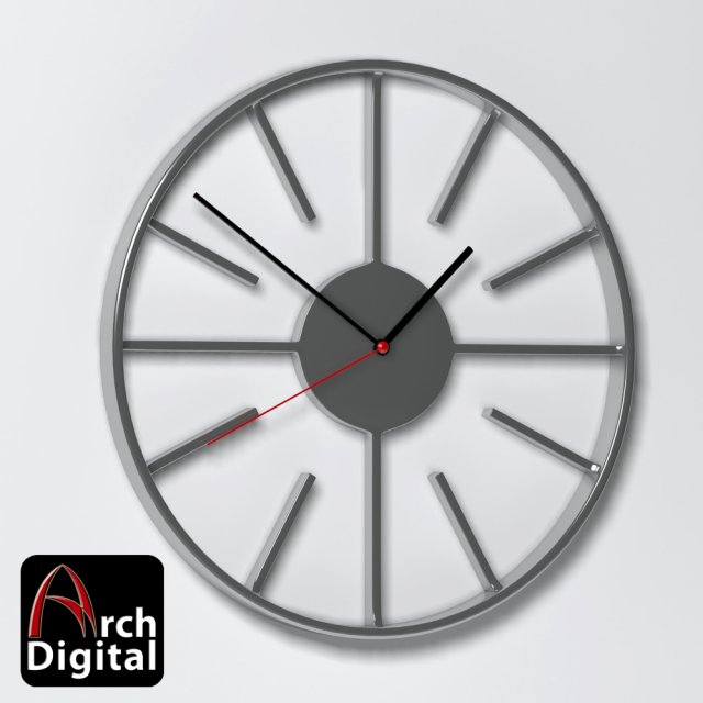 compass wall clock 3D 모델 .c4d .max .obj .3ds .fbx .stl .blend 