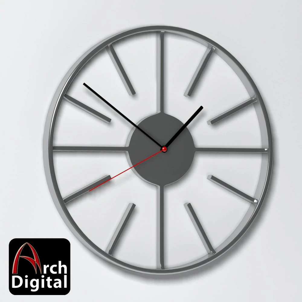 compass wall clock 3D Model .c4d .max .obj .3ds .fbx .stl .blend 