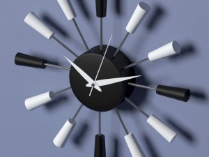 black  white wall clock 3D Model