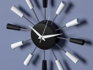black  white wall clock 3D Model